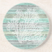 Rustic Coastal Decor Coral Zandsteen Onderzetter (Voorkant)