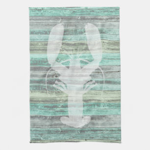 Rustic Coastal Decor Lobster Theedoek