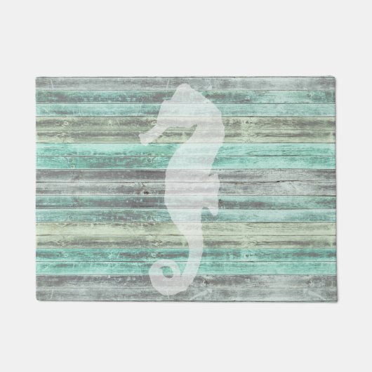 Rustic Coastal Decor Seahorse Deurmat (Voorkant)