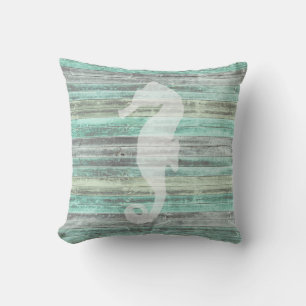 Rustic Coastal Decor Seahorse Kussen
