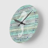 Rustic Coastal Decor Seahorse Ronde Klok (Hoek)
