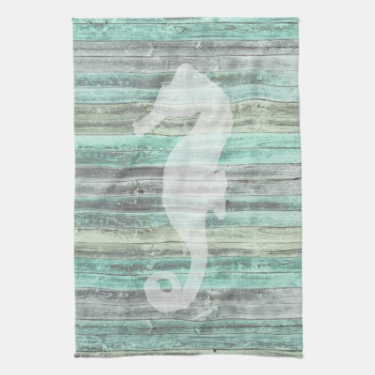 Rustic Coastal Decor Seahorse Theedoek (Verticaal)