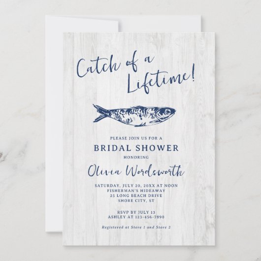 Rustic Coastal Fisherman Esthetisch Vrijgezellenfe Kaart (Voorkant)