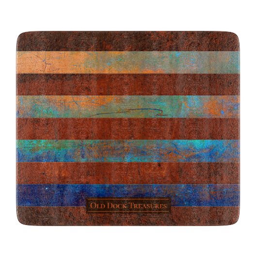 Rustic Coastal Glass Cutting Board Snijplank (Voorkant)