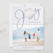 Rustic Coastal Kerstfeest Joy Shell Holiday Feestdagenkaart (Voorkant)