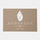 Rustic Coastal Seashell Silhouette | Aangepast Deurmat (Voorkant)