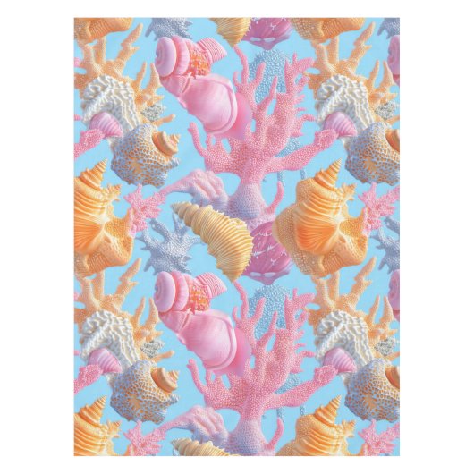 Rustic Coastal - Zeeschelpen, Zeesterren, Reef (18 Tafelkleed (Voorkant)