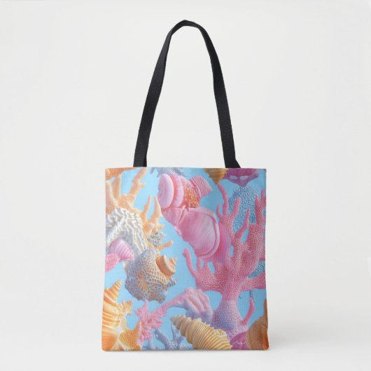 Rustic Coastal - Zeeschelpen, Zeesterren, Reef (18 Tote Bag (Voorkant)