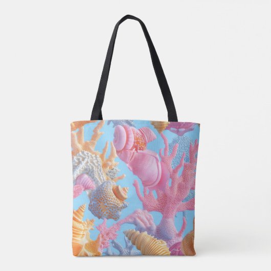 Rustic Coastal - Zeeschelpen, Zeesterren, Reef (18 Tote Bag (Achterkant)