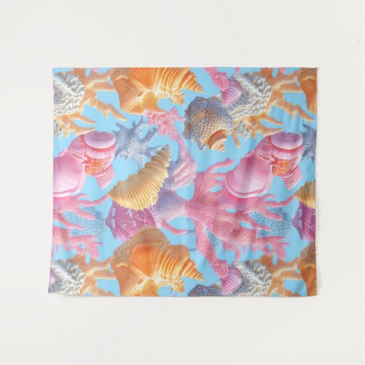 Rustic Coastal - Zeeschelpen, Zeesterren, Reef (18 Wandkleed (Voorkant (horizontaal))