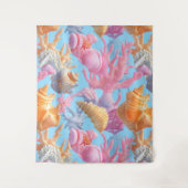 Rustic Coastal - Zeeschelpen, Zeesterren, Reef (18 Wandkleed (Voorkant)