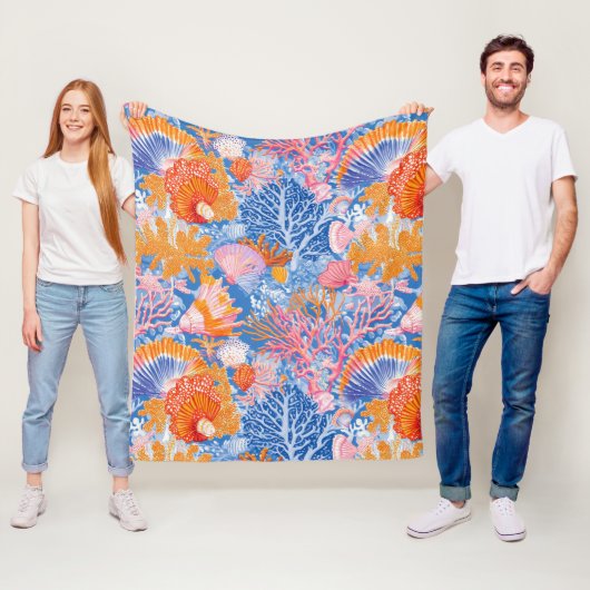 Rustic Coastal - Zeeschelpen, Zeesterren, Reef (19 Fleece Deken (In situ)