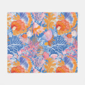Rustic Coastal - Zeeschelpen, Zeesterren, Reef (19 Fleece Deken (Voorkant (Horizontaal))