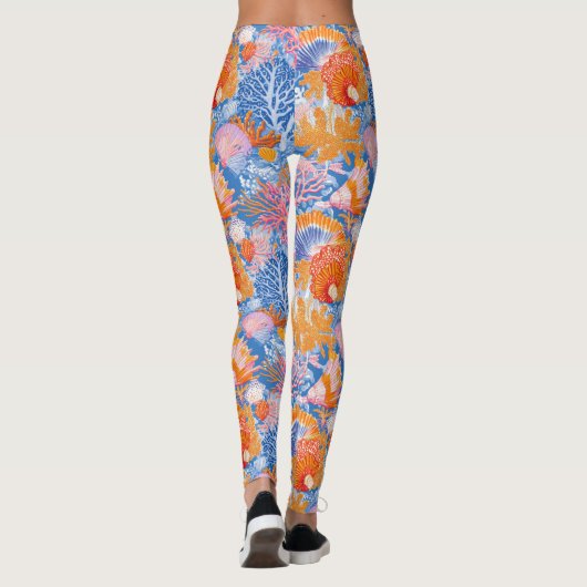 Rustic Coastal - Zeeschelpen, Zeesterren, Reef (19 Leggings (Achterkant)