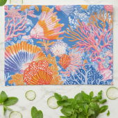 Rustic Coastal - Zeeschelpen, Zeesterren, Reef (19 Theedoek (Gevouwen)