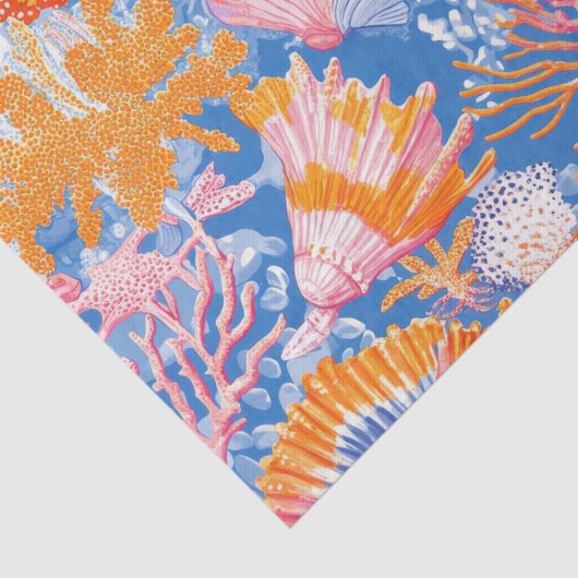 Rustic Coastal - Zeeschelpen, Zeesterren, Reef (19 Tissuepapier (Detail)
