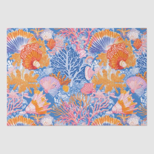 Rustic Coastal - Zeeschelpen, Zeesterren, Reef (19 Tissuepapier (Voorkant)