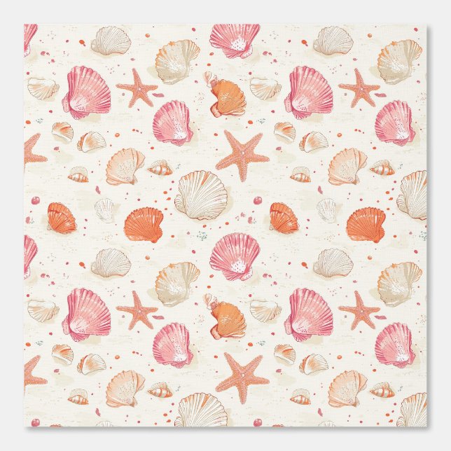 Rustic Coastal - Zeeschelpen, Zeesterren, Reef (28 Behang (Voorkant)