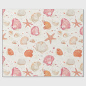 Rustic Coastal - Zeeschelpen, Zeesterren, Reef (28 Cadeaupapier (Vlak)