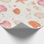 Rustic Coastal - Zeeschelpen, Zeesterren, Reef (28 Cadeaupapier (Hoek)