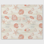 Rustic Coastal - Zeeschelpen, Zeesterren, Reef (29 Cadeaupapier (Vlak)