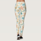 Rustic Coastal - Zeeschelpen, Zeesterren, Reef (9) Leggings (Achterkant)