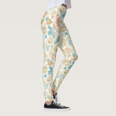 Rustic Coastal - Zeeschelpen, Zeesterren, Reef (9) Leggings (Rechts)