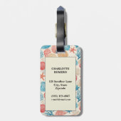 Rustic Coastal - Zeeschelpen, Zeesterren, Rif (7) Bagagelabel (Achterkant verticaal)