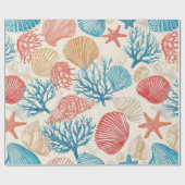 Rustic Coastal - Zeeschelpen, Zeesterren, Rif (7) Cadeaupapier (Vlak)