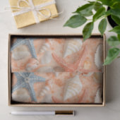Rustic Coastal - Zeeschelpen, Zeesterren, Rif (8) Tissuepapier (Geschenk)