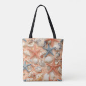 Rustic Coastal - Zeeschelpen, Zeesterren, Rif (8) Tote Bag (Achterkant)
