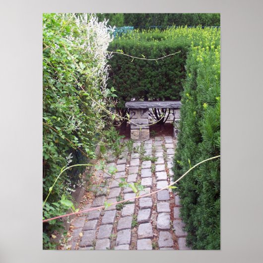 Rustic Cobblestone Garden Path Poster (Voorkant)