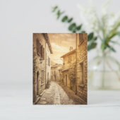 Rustic Cobblestone Streets European Village  Briefkaart (Staand voorkant)