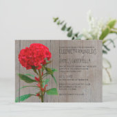 Rustic Cockscomb Wedding Invitations Kaart (Staand voorkant)