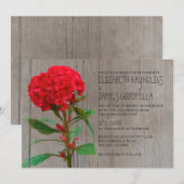 Rustic Cockscomb Wedding Invitations Kaart (Voorkant / Achterkant)