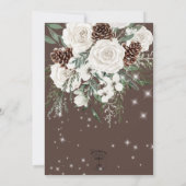 Rustic Cocoa Pine Winter Sparkle Bruiloft Kaart (Achterkant)