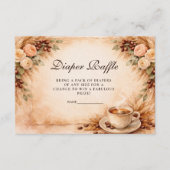 Rustic Coffee Baby Shower Diapper Raffle Informatiekaartje (Voorkant)