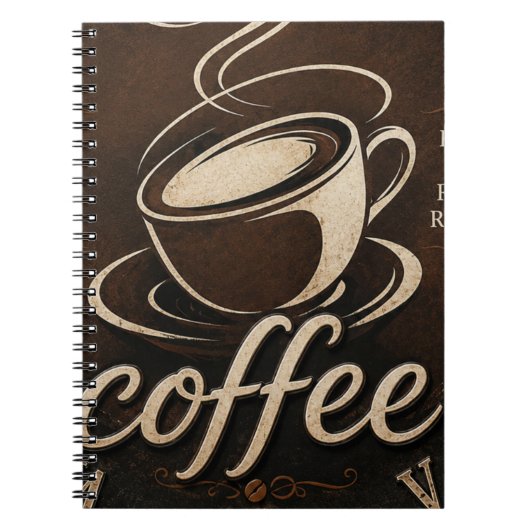 Rustic Coffee Bar Decor Gift Notitieboek (Voorkant)