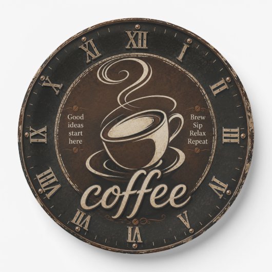 Rustic Coffee Bar Decor Gift Papieren Bordje (Voorkant)