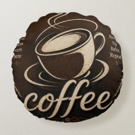 Rustic Coffee Bar Decor Gift Rond Kussen