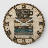 Rustic Coffee Bar Kitchen Farmhouse Decor Grote Klok (Voorkant)