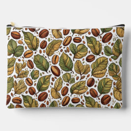 Rustic Coffee Bean & Leaf Patroon Print Cut Sew Ta Etui