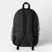 Rustic Coffee Bean & Leaf Pattern Backpack - Uniqu Bedrukte Rugzak (Achterkant)