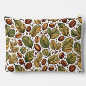 Rustic Coffee Bean & Leaf Pattern Print Cut Sew Ba Etui (Achterkant)