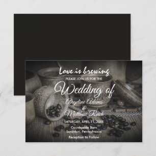 Rustic Coffee Bean-Love is Brewing Weddenkaart Kaart