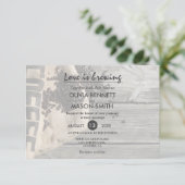 Rustic Coffee Bean-Love is Brewing Weddenkaart Kaart (Staand voorkant)