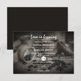 Rustic Coffee Bean-Love is het brouwen van bruilof Kaart