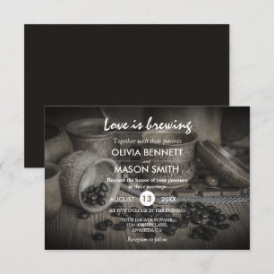 Rustic Coffee Bean-Love is het brouwen van bruilof Kaart