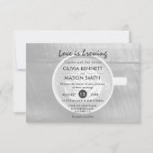 Rustic Coffee Bean-Love is het brouwen van bruilof Kaart (Voorkant)