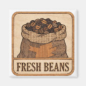 Rustic Coffee Beans Magneet (Voorkant)